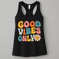 Summer Good Vibes Only Groovy Retro Beach Hawaii Vacation Womens Tank Top