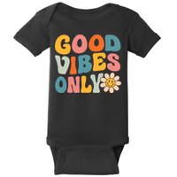 Summer Good Vibes Only Groovy Retro Beach Hawaii Vacation Baby Bodysuit