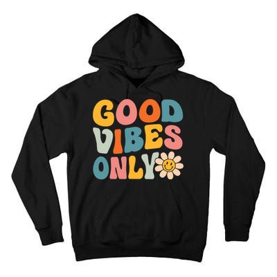 Summer Good Vibes Only Groovy Retro Beach Hawaii Vacation Tall Hoodie