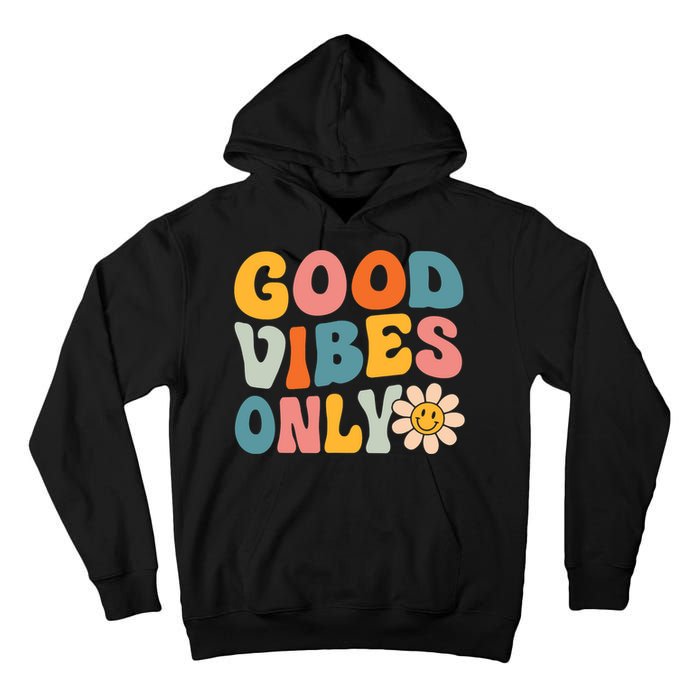 Summer Good Vibes Only Groovy Retro Beach Hawaii Vacation Tall Hoodie