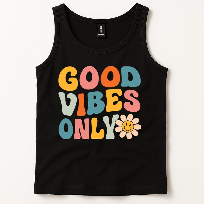 Summer Good Vibes Only Groovy Retro Beach Hawaii Vacation Tank Top