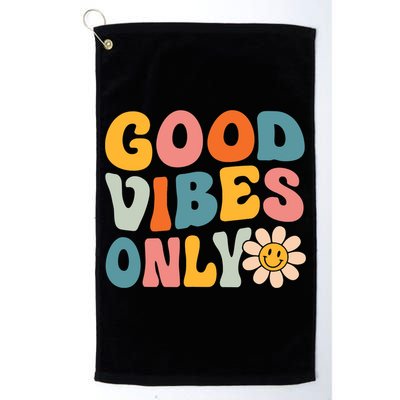 Summer Good Vibes Only Groovy Retro Beach Hawaii Vacation Golf Towel