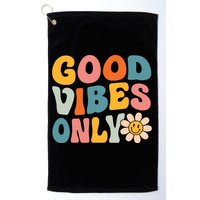 Summer Good Vibes Only Groovy Retro Beach Hawaii Vacation Golf Towel