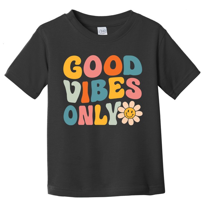 Summer Good Vibes Only Groovy Retro Beach Hawaii Vacation Toddler T-Shirt