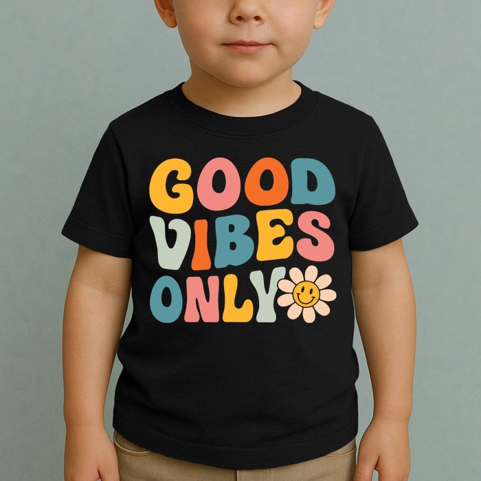 Summer Good Vibes Only Groovy Retro Beach Hawaii Vacation Toddler T-Shirt
