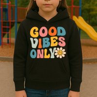 Summer Good Vibes Only Groovy Retro Beach Hawaii Vacation Kids Hoodie