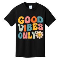 Summer Good Vibes Only Groovy Retro Beach Hawaii Vacation Kids T-Shirt