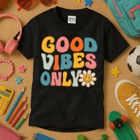 Summer Good Vibes Only Groovy Retro Beach Hawaii Vacation Kids T-Shirt