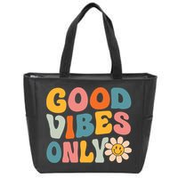 Summer Good Vibes Only Groovy Retro Beach Hawaii Vacation Zip Tote Bag