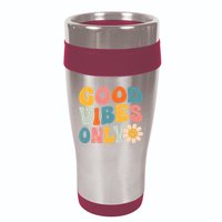 Summer Good Vibes Only Groovy Retro Beach Hawaii Vacation 16oz Travel Tumbler