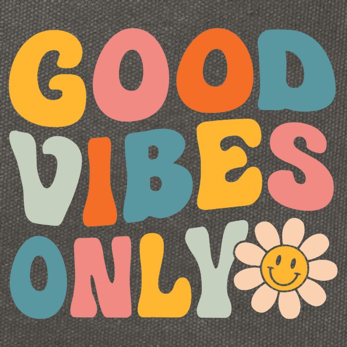 Summer Good Vibes Only Groovy Retro Beach Hawaii Vacation Cotton Canvas Backpack