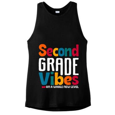 Second Grade Vibes Vintage 1st Day Of School Team 2nd Grade Ladies PosiCharge Tri-Blend Wicking Tank