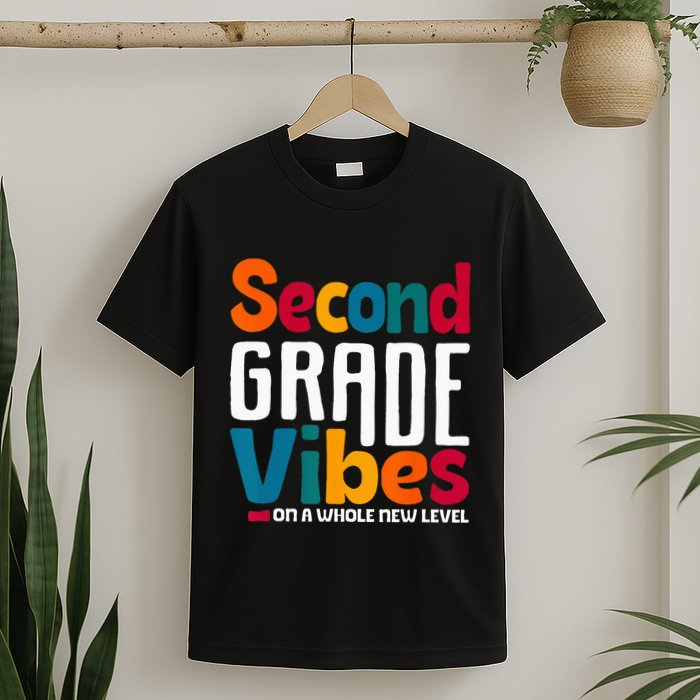 Second Grade Vibes Vintage 1st Day Of School Team 2nd Grade T-Shirt