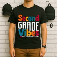 Second Grade Vibes Vintage 1st Day Of School Team 2nd Grade T-Shirt