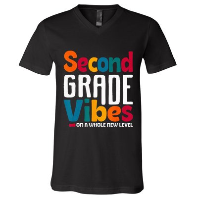 Second Grade Vibes Vintage 1st Day Of School Team 2nd Grade V-Neck T-Shirt