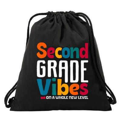 Second Grade Vibes Vintage 1st Day Of School Team 2nd Grade Drawstring Bag