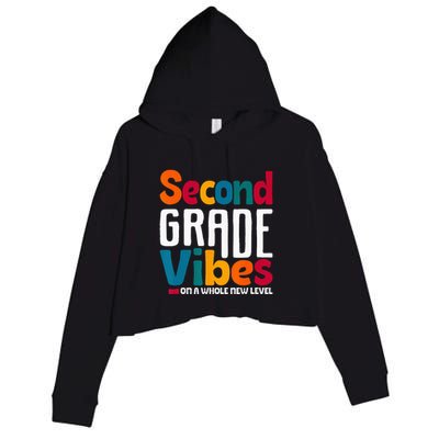 Second Grade Vibes Vintage 1st Day Of School Team 2nd Grade Crop Fleece Hoodie