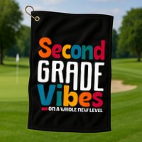 Second Grade Vibes Vintage 1st Day Of School Team 2nd Grade Golf Towel