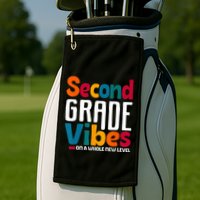 Second Grade Vibes Vintage 1st Day Of School Team 2nd Grade Golf Towel