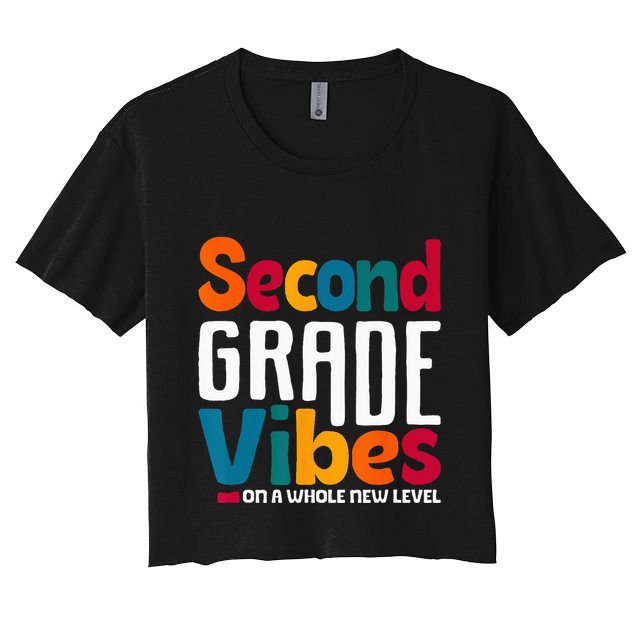 Second Grade Vibes Vintage 1st Day Of School Team 2nd Grade Crop Top