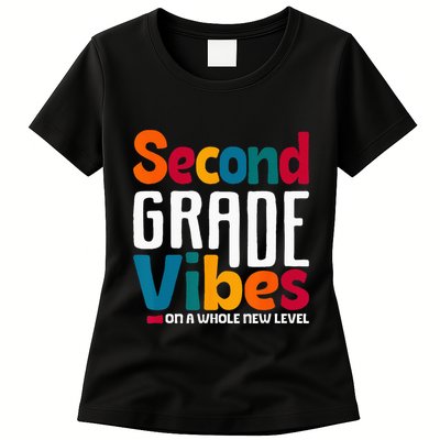 Second Grade Vibes Vintage 1st Day Of School Team 2nd Grade Womens T-Shirt