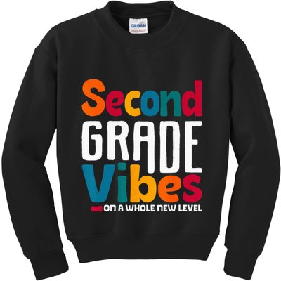 Second Grade Vibes Vintage 1st Day Of School Team 2nd Grade Kids Sweatshirt