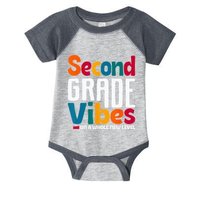 Second Grade Vibes Vintage 1st Day Of School Team 2nd Grade Infant Baby Jersey Bodysuit