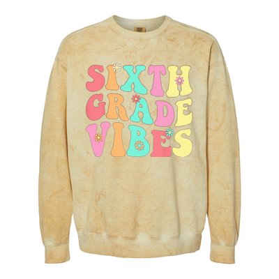 Sixth Grade Vibes 6th Grade First Day Of School Teacher Colorblast Crewneck Sweatshirt