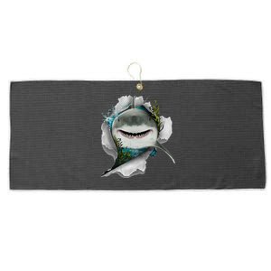 Shark Great White Shark Deep Sea Fishing Funny Shark Large Microfiber Waffle Golf Towel