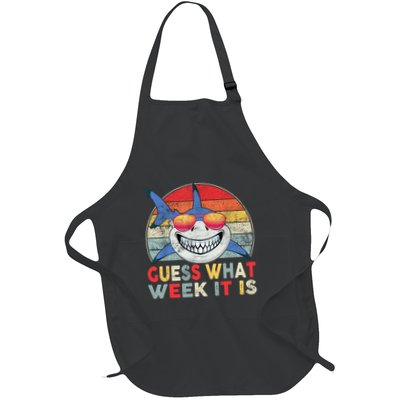 Shark Guess What Week It Is Retro Funny Full-Length Apron With Pockets
