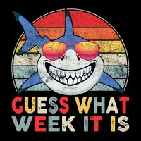 Shark Guess What Week It Is Retro Funny 16 in Basic Backpack