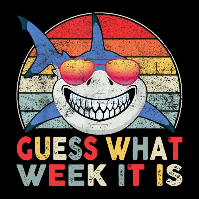Shark Guess What Week It Is Retro Funny 16 in Basic Backpack