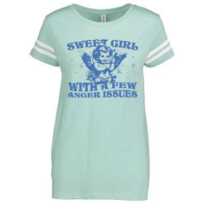 Sweet Girl With Few Anger Issues Enza Ladies Jersey Football T-Shirt