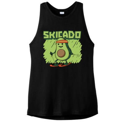 Skicado Gift Winter Snow Sports Skier Ski Mountains Skiing Gift Ladies PosiCharge Tri-Blend Wicking Tank