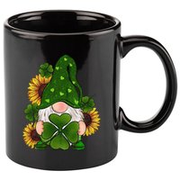 Sunflowers Gnome With Shamrock Gnome St Patricks Day Costume 11oz C Handle Ceramic Mug