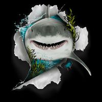 Shark Great White Shark Deep Sea Fishing Funny Shark 16 in Basic Backpack