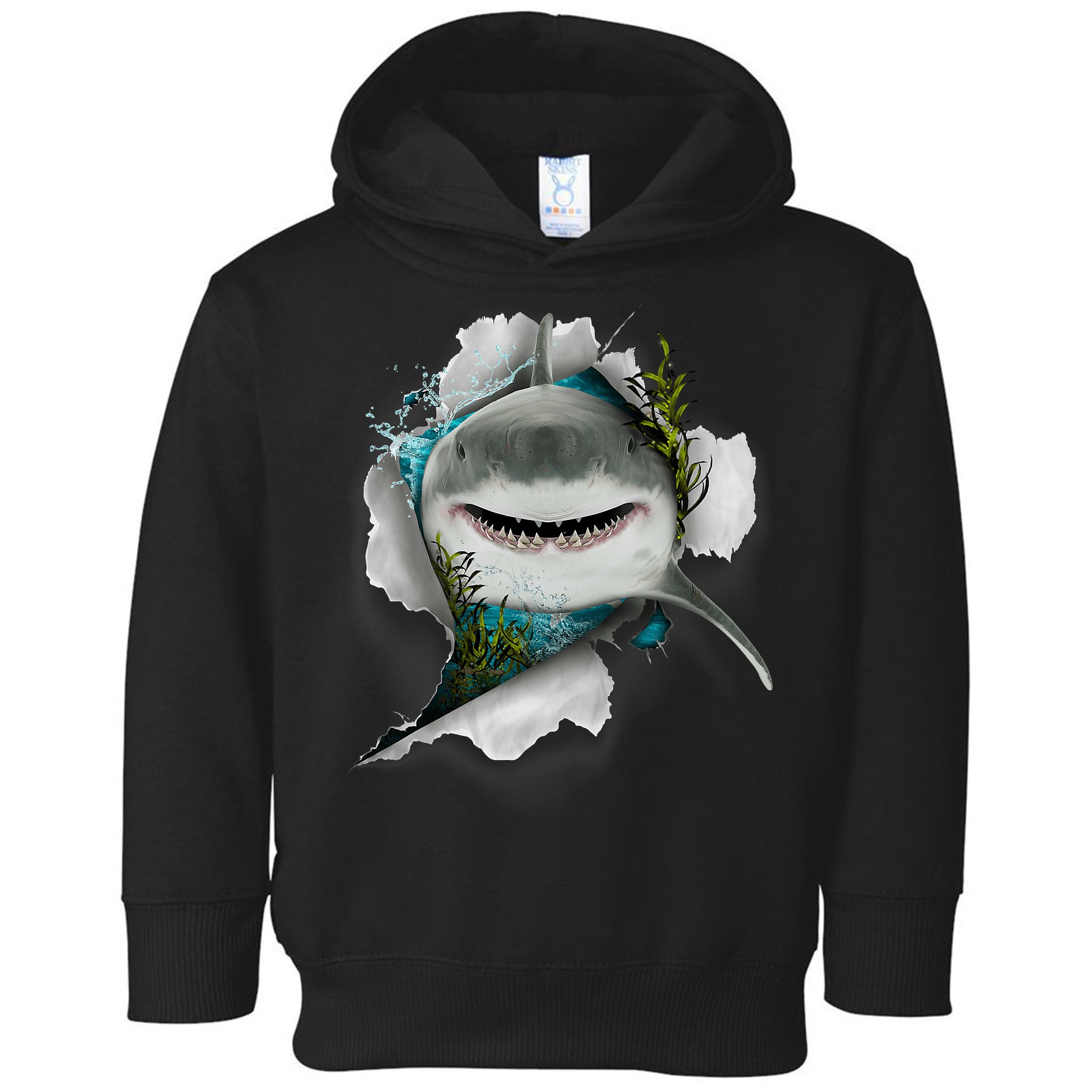 Shark Great White Shark Deep Sea Fishing Funny Shark Toddler Hoodie