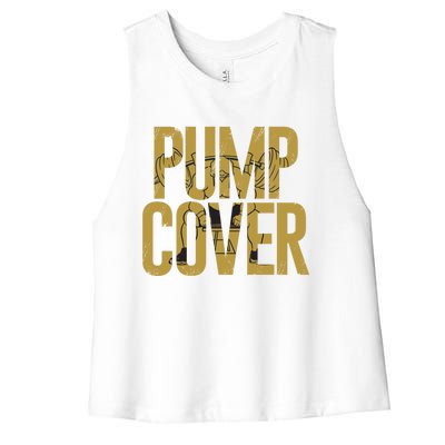 S Gym Wear Funny Dad Pump Cover Gift Women's Racerback Cropped Tank