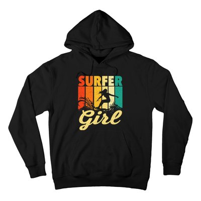 Surfer Girl Waves Surfing Trainer Surfboard Lover Hoodie