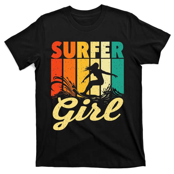 Surfer Girl Waves Surfing Trainer Surfboard Lover T-Shirt