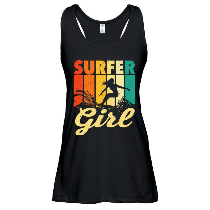 Surfer Girl Waves Surfing Trainer Surfboard Lover Ladies Essential Flowy Tank