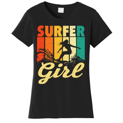 Surfer Girl Waves Surfing Trainer Surfboard Lover Women's T-Shirt