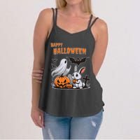 Spooky Ghost With Bunny Women's Strappy Tank