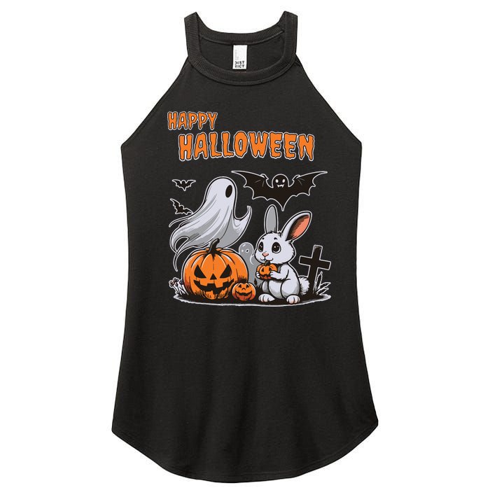 Spooky Ghost With Bunny Women's Perfect Tri Rocker Tank