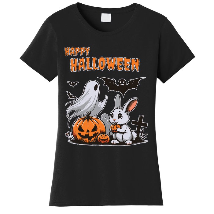 Spooky Ghost With Bunny Women's T-Shirt