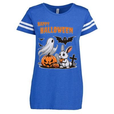 Spooky Ghost With Bunny Enza Ladies Jersey Football T-Shirt