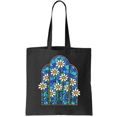 Stained Glass Wildflower Flower Kaleidoscope Church Window Bag