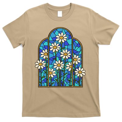 Stained Glass Wildflower Flower Kaleidoscope Church Window T-Shirt