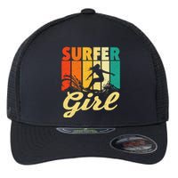 Surfer Girl Waves Surfing Trainer Surfboard Lover Flexfit Unipanel Trucker Cap