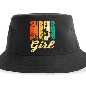 Surfer Girl Waves Surfing Trainer Surfboard Lover Sustainable Bucket Hat